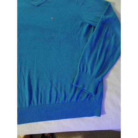 TOMMY HILFIGER Blue Long Sleeve V-Neck Cotton Pullover Sweater Men's Siz… - Picture 6 of 9